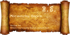 Moravszky Bence névjegykártya
